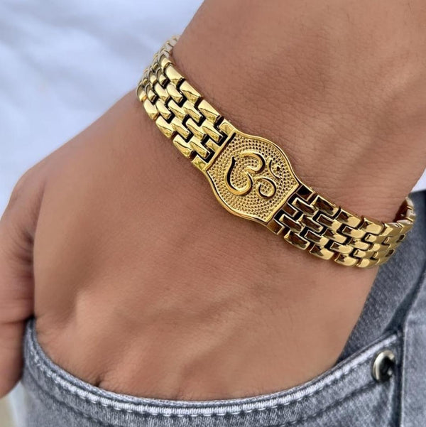 Om Gold-Plated Men's Bracelet