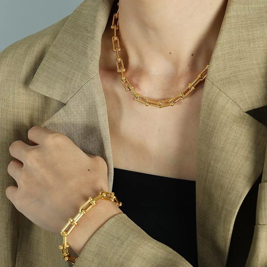 Gold Plated Necklace &Bracelet