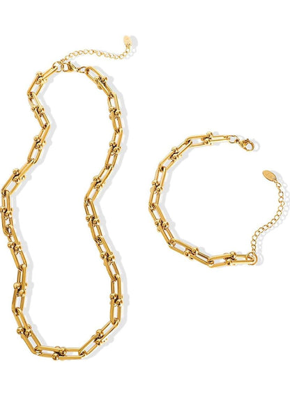 Gold Plated Necklace &Bracelet